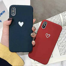 LCHULLE Matte Cute Love Heart Cases for IPhone XR XS MAX X Ultra Slim Soft TPU Silicone Cases for IPhone 6 6S 7 8 Plus 5 5SE SE 2024 - buy cheap