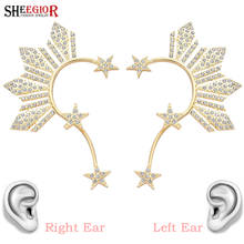 1 pcs Gold Star Clip on Earrings for Women No EarHole Ear Cuff Rhinestone Earring Accessories Lovely Big Earings Fashion Jewelry 2024 - buy cheap