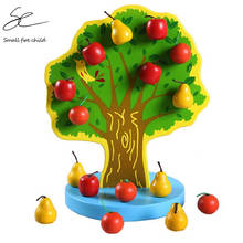 New Montessori Educational Wooden Toys Magnetic Apple Pear Tree Toys for Children Birthday Gift 2024 - buy cheap