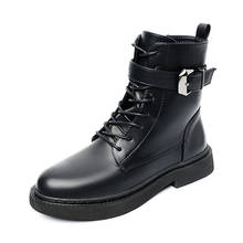 British designer women fashion motorcycle boots soft leather shoes black platform boot ladies ankle botas zapatos mujer botines 2024 - buy cheap