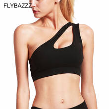 2020 Sexy One Shoulder Solid Sports Bra Women Fitness Yoga Bras Gym Padded Sport Top Workout Running Clothing Athletic Underwear 2024 - buy cheap