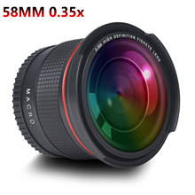 Широкоугольный объектив Batmax 58 мм 0,35x «рыбий глаз» для камеры Canon EOS Rebel 70D 77D 80D 90D T8i T7 T7i T6i T6s T6 T5i T5 T4i T3i T100 2024 - купить недорого