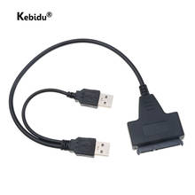 SATA to Dual USB 2.0 22pin Adapter Cables 2.5inch 7+15Pin SATA Data Power Cable 2.5'' Hard Disk Drive Converter 2024 - buy cheap