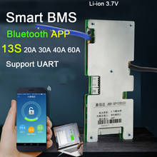 Bms inteligente 13s 48v 60a 40a 30a 20a li-ion liion bateria de lítio placa de proteção equilíbrio bms 18650 telefone bluetooth app monitor de computador 2024 - compre barato