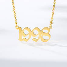 Stainless Steel 1985-2020 Birth Year Necklaces for Women Men Choker Date Number Pendant Necklace Jewelry Commemorat Gift 2024 - buy cheap