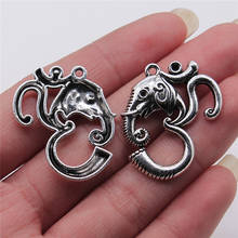 4 pçs 28x34mm elefante om símbolo encantos pingente para fazer jóias antigo prata cor liga jóias acessórios 2024 - compre barato