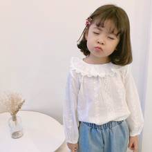 White Baby Girl Shirt Top 2020 New Style Falbala Long Sleeve Sweet Blouse Baby Clothes E5870 2024 - buy cheap