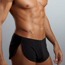 Cueca boxer masculina, calção de dormir para homens, roupa de baixo solta e sedosa 2024 - compre barato