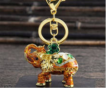Elephant Rhinestone Keychain Creative Elephant Shape Car Key Chain Metal Key Ring Small Gift B880 2024 - buy cheap