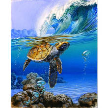 Painting By Numbers DIY Dropshipping Big size Turtles in the waves Animal Canvas Room Decoration Art picture Child Gift 2024 - buy cheap