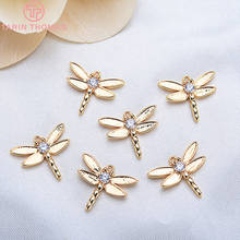 4pcs 15 * 18 Mm 24K Gold Color with Zircon dragonfly Charms Pendants Brass With High Quality Diy Jewelry Findings Accessories 2024 - buy cheap