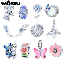 WOSTU  Colorful Fairy Garden Charms Blooming Life Authentic 925 Sterling Silver Fit Bracelet Pendants DIY Original Fine Jewelry 2024 - buy cheap