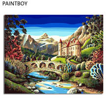 PAINTBOY Landscape Framed Pictures Painting By Numbers Painting and Calligraphy DIY Coloring By Numbers on Canvas 2024 - buy cheap