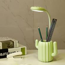 Cactus Shape Folding USB Rechargeable LED Desk Lamp Pen Storage Holder Lightstudent desk eye protection rechargeable reading lam 2024 - buy cheap