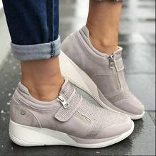 2020 New Flock High Heel Lady Casual Womens Sneakers Leisure Platform Shoes Breathable Height Increasing Shoes Sneakers 2024 - buy cheap