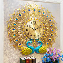 Double Peacock Wall Clock 3D Big Wall Watch Home Decor Digital Clock Wall Modern Design Living Room Bedroom Silent Wall Clocks 2024 - buy cheap