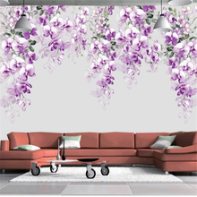 wellyu Custom mural 3d wallpaper European-style hand-painted purple floral background living room bedroom background wallpaper 2024 - buy cheap