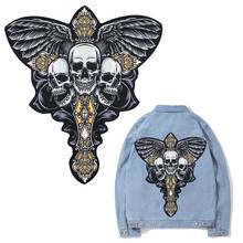 Hot 3d Large Cross Patch DIY Clothes Patches for Clothing Sew on Embroidered Skull Head Applique Crafts Stickers 2024 - buy cheap