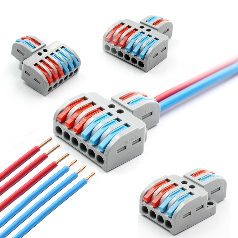 Comprar 10 Uds tuerca de palanca de resorte conectores de Cable rápido  eléctricos bloques de terminales de Cable rápido reutilizables