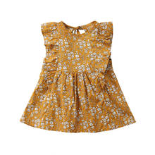 Vestido de verano sin mangas para niñas recién nacidas, Vintage, Floral, con volantes, 0-4 años 2024 - compra barato