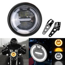 Holofote de led para motocicleta, acessório de 6.5 polegadas, farol para moto, luz de distância, para reinstalação de ferro cafe racer bobber 2024 - compre barato