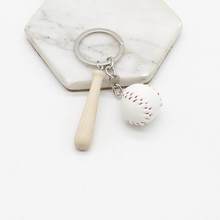 Mini llavero de béisbol de madera de dos piezas, colgante masculino y femenino, llavero de coche, regalo 2024 - compra barato