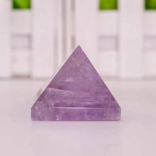 Pirâmide de cristal de ametista natural, pedra de tratamento, chakra, cristal, decoração para casa, artesanato 2024 - compre barato