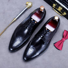 Мужские модельные туфли DESAI, из натуральной кожи, деловые туфли с перфорацией в британском стиле, мужские туфли большого размера, европейские размеры 37-46, на плоской подошве 2024 - купить недорого