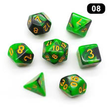 7pcs Set Duty Dice Set Glossed Color Colorful Solid Polyhedral  Dice Set with Numbers Role Playing Game Dice Set EDF88 2024 - buy cheap