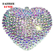 Romantic Evening Bags Heart Shape Crystal New Design 2020 Women Custom Lovely Shoulder Bags Female Wedding Dinner Purse 2024 - compra barato