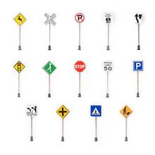 14pcs/set 1/87 Scale Model Mini Traffic Signs Building Sand Table Model Accessories DIY Micro Landscape Decoration Road Signs 2024 - buy cheap