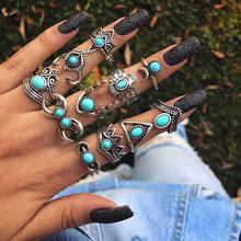 Anéis para meninas azul anel conjunto de jóias moda estilo boêmio bague casal anillo schmuck acessórios para mulher 2024 - compre barato