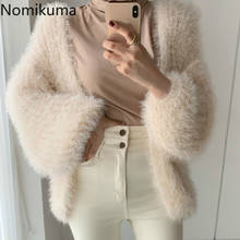 Nomikuma Korea Autumn Winter Warm Sweater Cardigan Causal Long Sleeve V-neck Knitted Jacket 2020 New Women Open Stitch 6C835 2024 - buy cheap