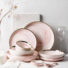 Pink Marble Dinner Plate Set Ceramic Kitchen Plate Tableware Set Food Dishes Rice Salad Noodles Bowl Soup Kitchen Cook Tool 1pc 2024 - buy cheap