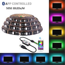 Bluetooth LED Strip 5V USB Indoor Lighting Waterproof RGB LED Light Strip 5050 30LEDs/M Flex Ribbon Tape Kitchen TV Backlight 2024 - buy cheap