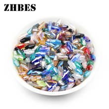 ZHBES-Cuentas sueltas de cristal austriaco AB facetado, abalorios para fabricación de joyas, pulseras DIY, 4x8mm, 100 Uds. 2024 - compra barato