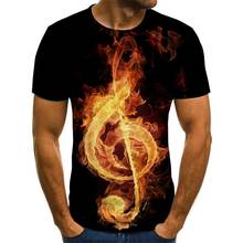 Мужская футболка с принтом музыкальных символов, футболка с 3d-гитарой, одежда для готического аниме, футболка с коротким рукавом, 2020-6XL 2024 - купить недорого