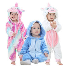 Peleles de franela con dibujos animados para bebé, pijama de conejo y Panda de algodón, disfraz de Animal para niño y niña, mono de bebé, traje de Kigurumi 2024 - compra barato