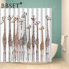 Giraffe Shower Curtain Hand Drawn African Wildlife Long Neck Animal Pattern Waterproof Multi-size Douchegordijn Bathroom Decor 2024 - buy cheap