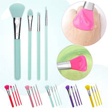 4Pcs Silicone Makeup Brush Kit for Facial Mask Foundation Eyeshadow Eyebrow Skin Care Brush Makeup Mud Mixing Brushes Tools New 2024 - buy cheap