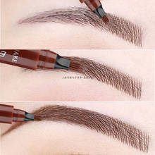 5 Colors Eyebrow Pen Waterproof 4 Fork Tip Eyebrow Tattoo Pencil Cosmetic Long Lasting Natural Dark Brown Liquid Eye Brow Pencil 2024 - купить недорого