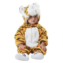 Pijama de kigurumi grosso, macacão para bebês recém-nascidos, fantasia animal, com capuz, para inverno 2024 - compre barato