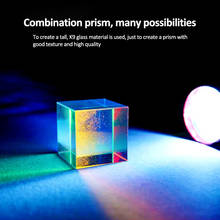 Prisma de 12mm com seis lados para luz brilhante, combinação de cubo vidro colorido, instrumento de aventura de prisma óptico brilhante, 1 peça 2024 - compre barato