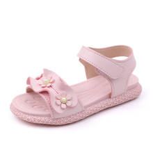 CAPSELLA Kids Girls Elegant Flower Summer Shoes Beash Sandals For Children Hook & Loop Princess Shoes Size 21-30 2024 - buy cheap