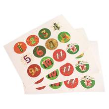 120pcs/lot 1-24 Advent Calendar Stickers Christmas Xmas Numbers Stickers Festival Candy Bag Gift Box Decor Labels Stickers 2024 - buy cheap