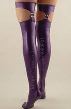 New arrival belt design women's purple latex stockings Fetish what is made of flexible & natural latex materials 2024 - buy cheap