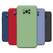 Capa de silicone líquido colorido para celular, capa de celular para xiaomi poco x3 nfc pocco m3 on xiomi pocom3 pocox3 poxo poko pocophone x 3 m 2024 - compre barato