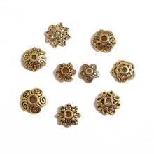 50pcs 7-10mm Tibetan Antique Gold Color Flower Bead Needlework DIY Accessories End Caps For Jewelry Making Findings 2024 - купить недорого