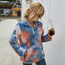 Winter Rainbow Tie Dye Teddy Coats and Jackets Women Streetwear Faux Fur Polar Fleece Plush  Sweatshirt 2024 - buy cheap