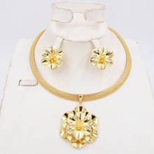 Ltaly-Conjunto grande de joyería de oro para mujer, conjunto de collar de moda de cuentas africanas, pendientes, 750 2024 - compra barato